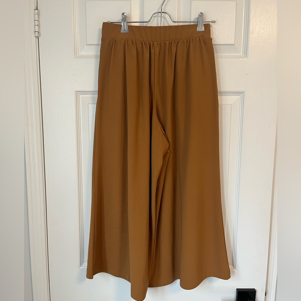 Uniqlo Mustard High Rise Wide Leg Trousers